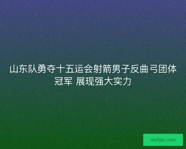 山东队勇夺十五运会射箭男子反曲弓团体冠军 展现强大实力 山东队勇夺十五运会射箭男子反曲弓团体冠军 展现强大实力