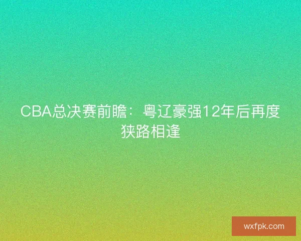 CBA总决赛前瞻:粤辽豪强12年后再度狭路相逢 CBA总决赛前瞻:粤辽豪强12年后再度狭路相逢
