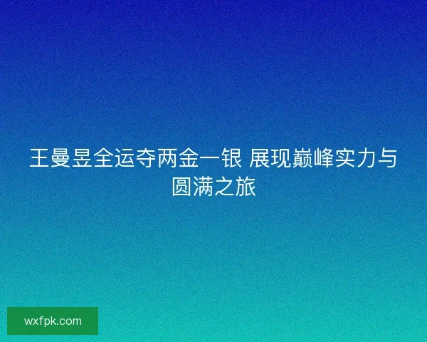 王曼昱全运夺两金一银 展现巅峰实力与圆满之旅